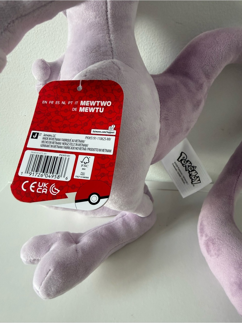 Pokemon Purple Mewtwo Plush Stuffed Toy - Picture 5 of 5